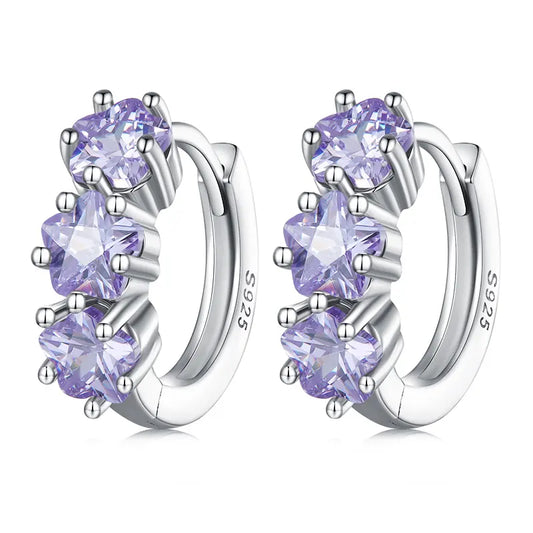 Purple Cubic Zirconia Earring