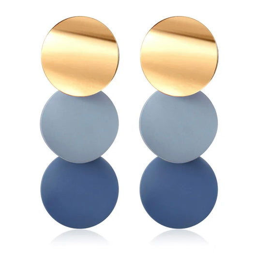 Gold and Blue Earrings