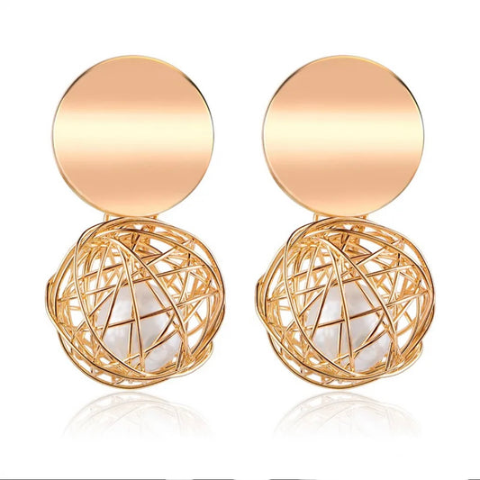 Gold and Pearl Earrings