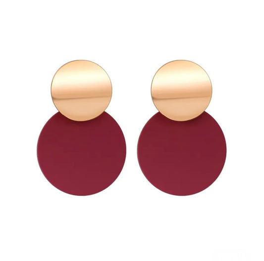 Gold and Red Earrings