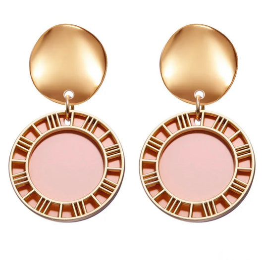 Gold and Pink Earrings