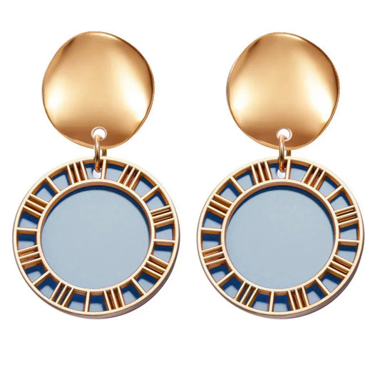 Gold and Blue Earrings