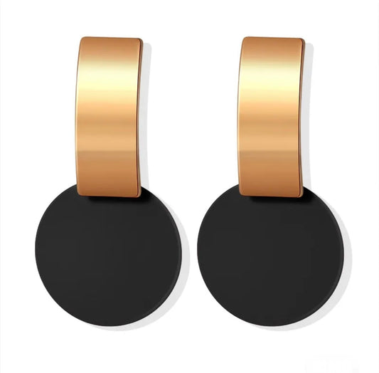 Gold and Black Earrings