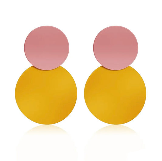 Peach and Yellow Earrings