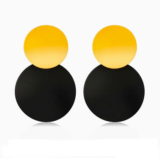 Yellow and Black Earrings